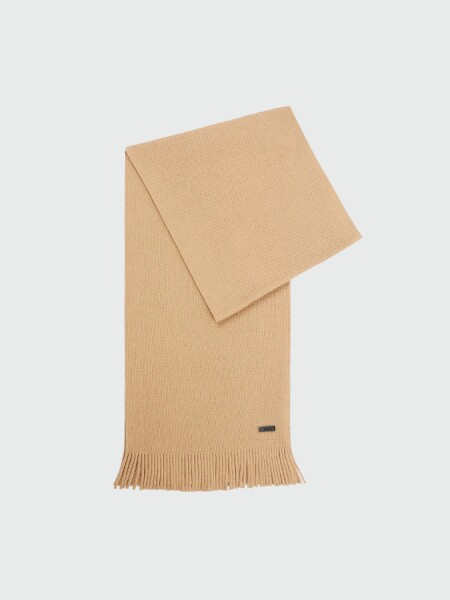 HUGO BOSS Bufanda de Punto Raschel en Lana Merino Beige