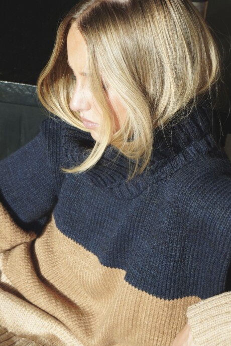 Buzo Triple Camel/Azul