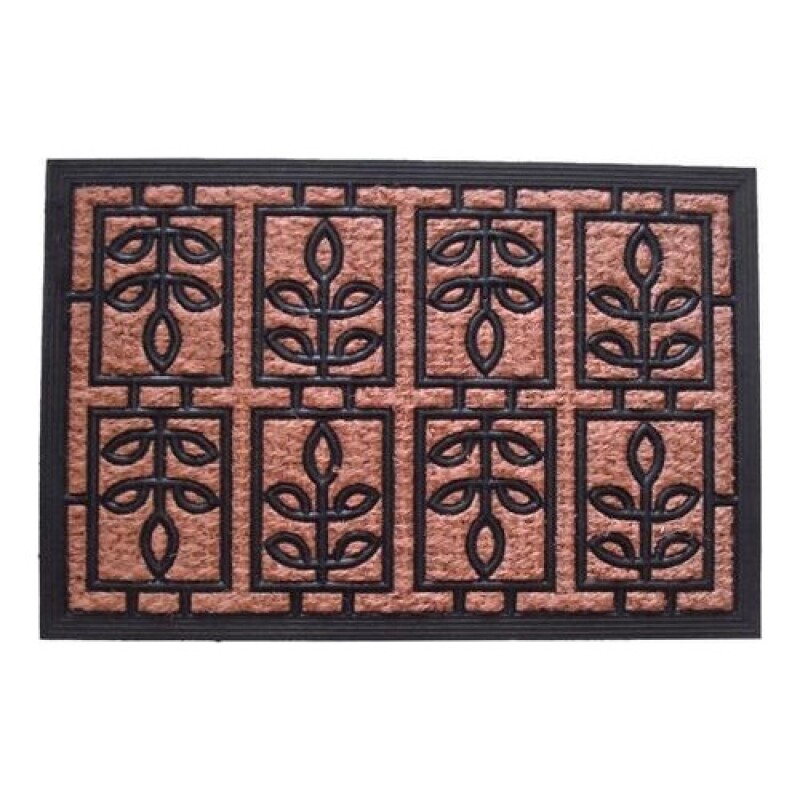 Alfombra felpudo en coco y goma 40x60x1cm diseño Hojas Hojas