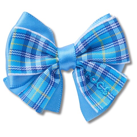 Blue Plaid Bow Multicolor