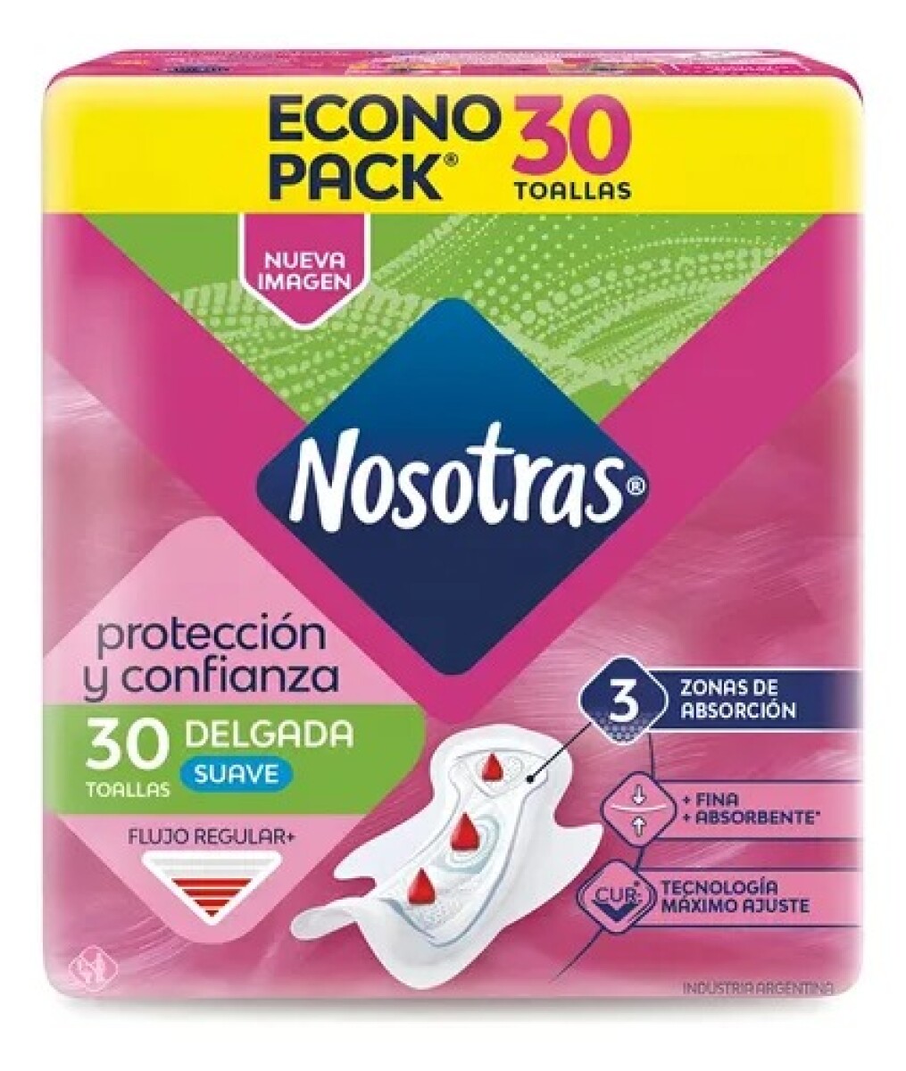 Nosotras toallas femeninas x30 - Delgada Suave 