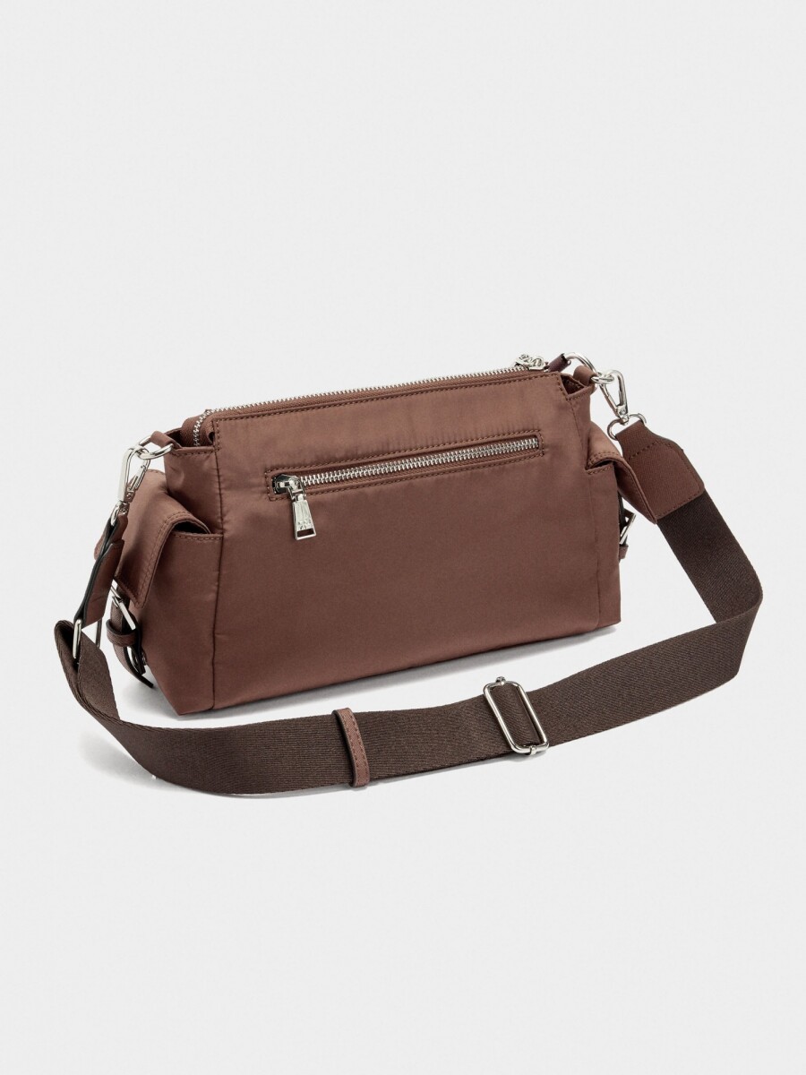 Bolso Bandolera De Nylon Con Colgante naranja