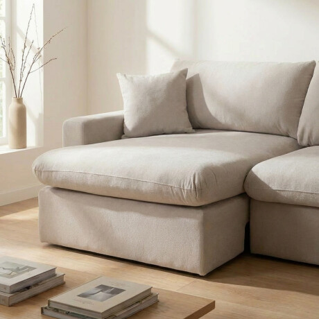 Sofá Cama Slow (Retráctil) - Tela Microfibra FX4-10 (Beige)