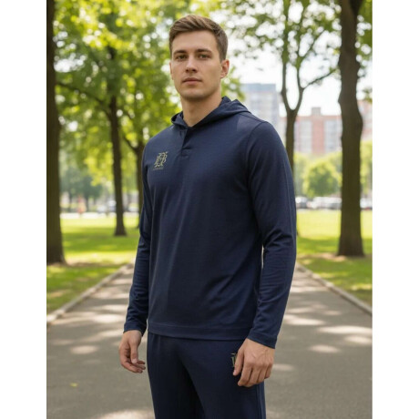 Buzo Canguro Deportivo Entrenamiento Azul