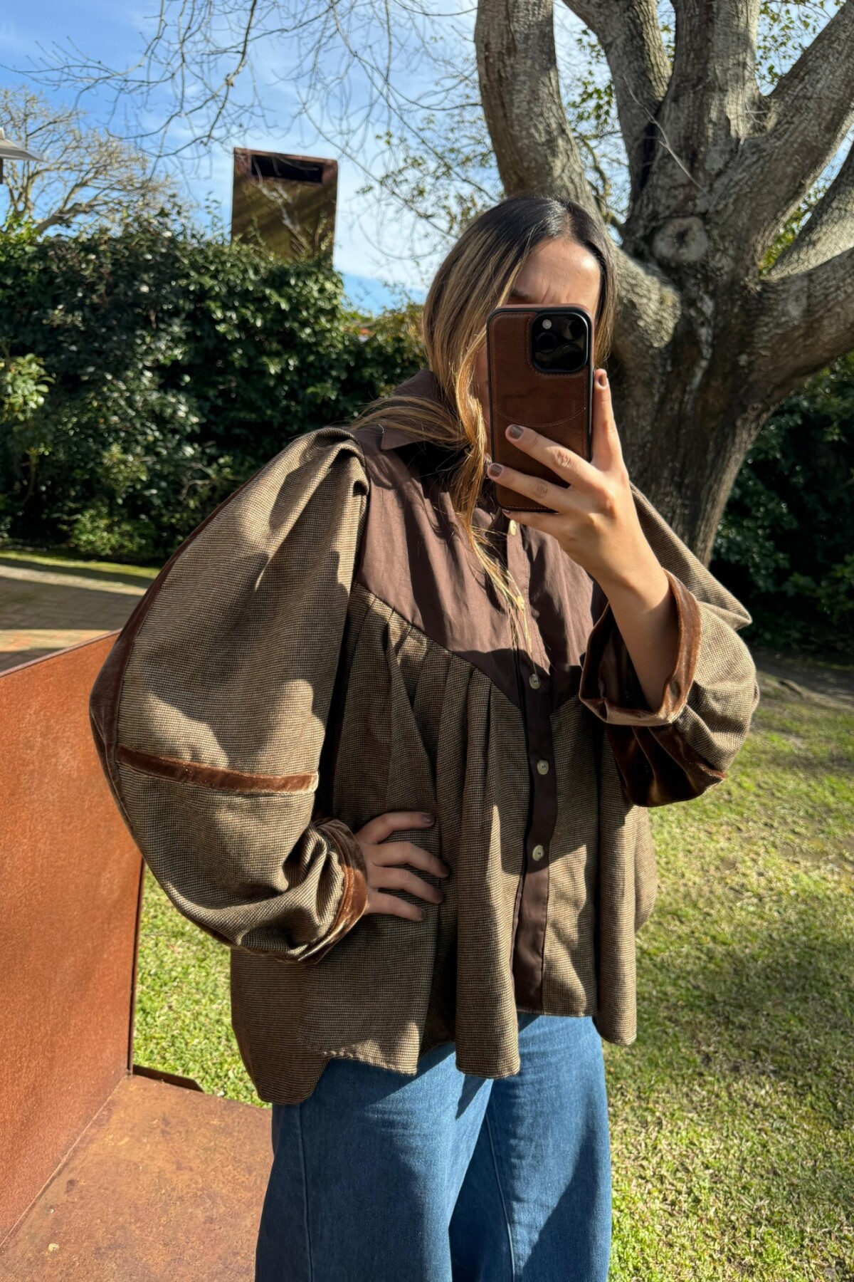 Prince Shirt Chocolate / Tweed Beige