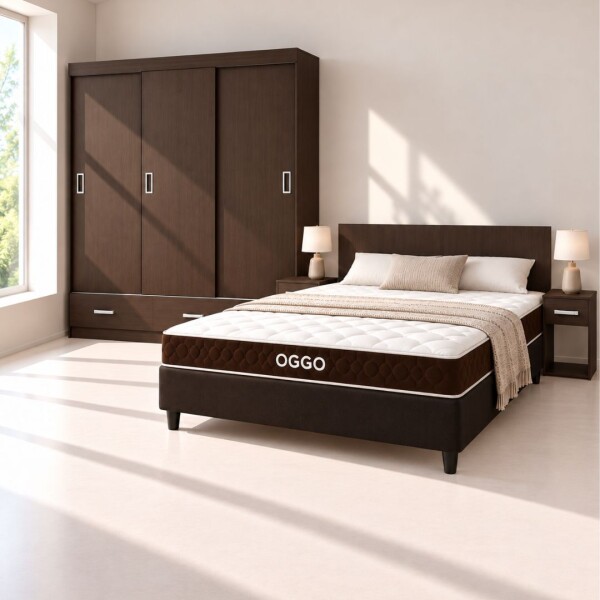COMBO DORMITORIO – SOMMIER ROMA 2 PLAZAS + ROPERO 3 PUERTAS CORREDIZAS + RESPALDO + 2 MESAS DE LUZ COMBO DORMITORIO – SOMMIER ROMA 2 PLAZAS + ROPERO 3 PUERTAS CORREDIZAS + RESPALDO + 2 MESAS DE LUZ