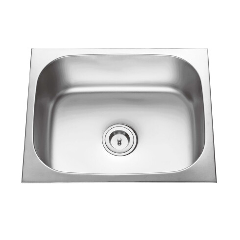 Pileta De Cocina Acero Inoxidable Simple Sobre Mesada Incluye Desague Y Canastilla Aqualia 000
