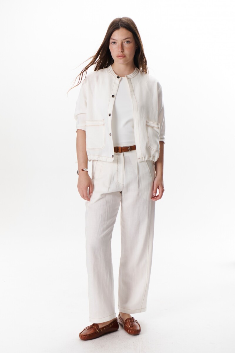 PANTALON LINO SOHO BLANCO