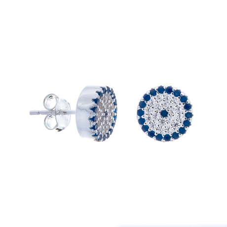 Par de caravanas de plata 925 con circonias, LINEA NAZAR. Par de caravanas de plata 925 con circonias, LINEA NAZAR.