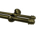 Barrote cortina doble de metal 1,5 m + 2 Soportes ORO VIEJO