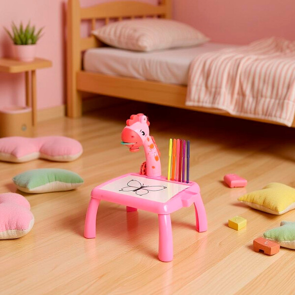 Jirafa Pizarra Mesa Proyector Led + Accesorios Para Dibujar® Color Rosa