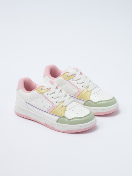 Zapatilla acordonada Multicolor Blanco