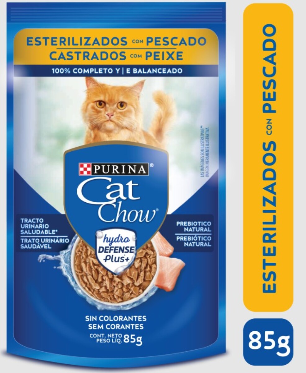 ALIMENTO GATOS CAT CHOW ESTERILIZADOS PESCADO 85GR 