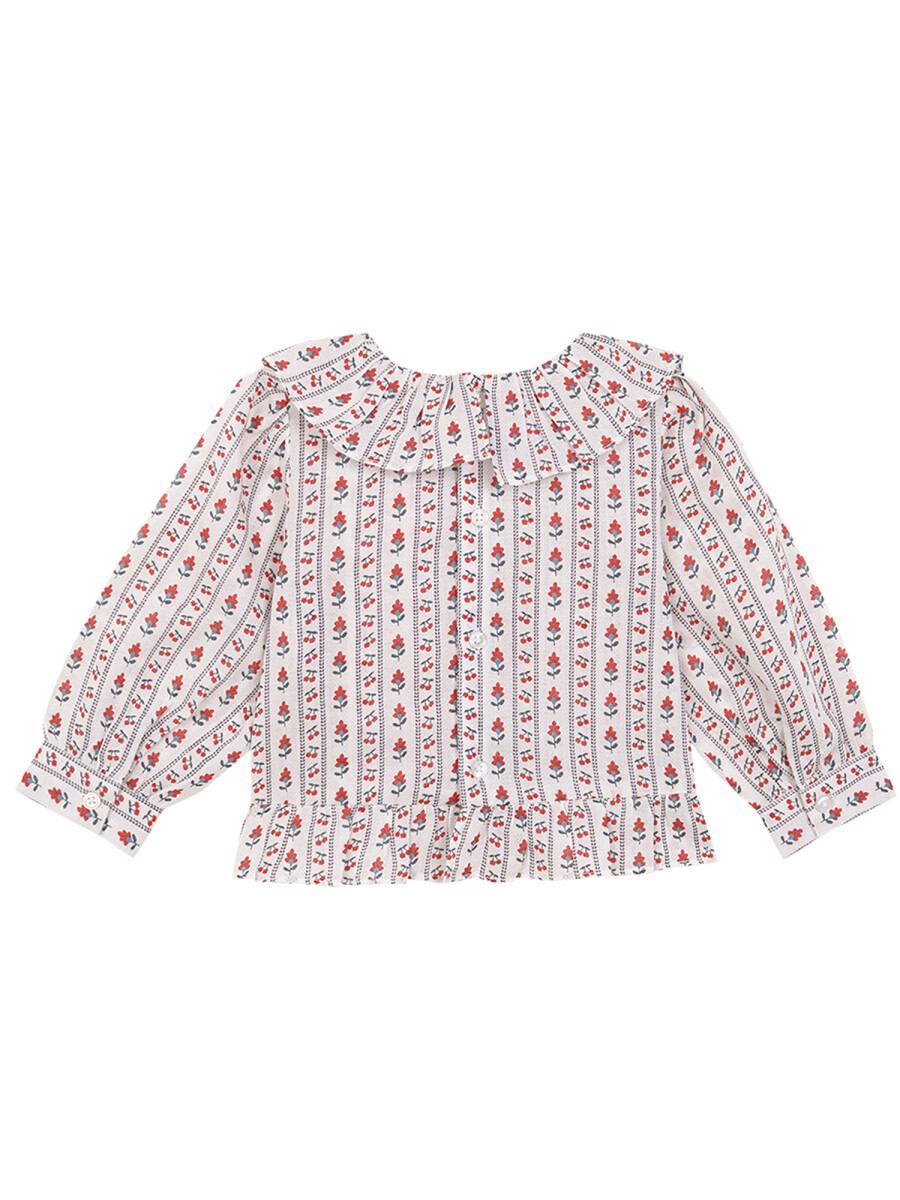 Blusa Con Volantes Rojo