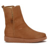 Moleca Bota Gamuza Camel-blanco