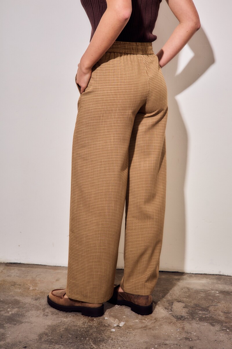 Pantalon Gingham Marron