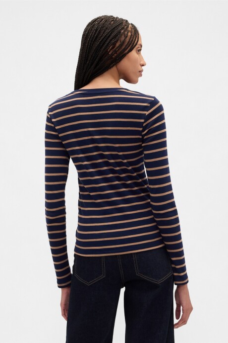 Remera A Rayas Mujer Navy Stripe