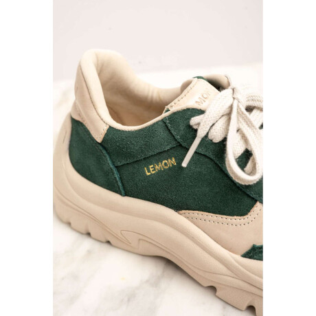 Zapatilla Gamuza Combinada Verde