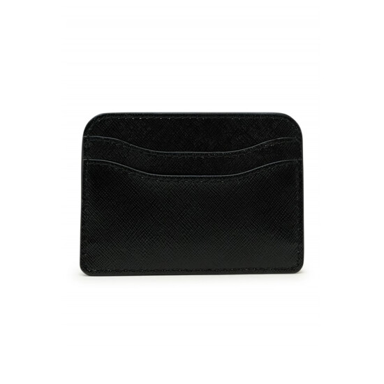 Marc Jacobs -Tarjetero de cuero con diseño minimalista Negro