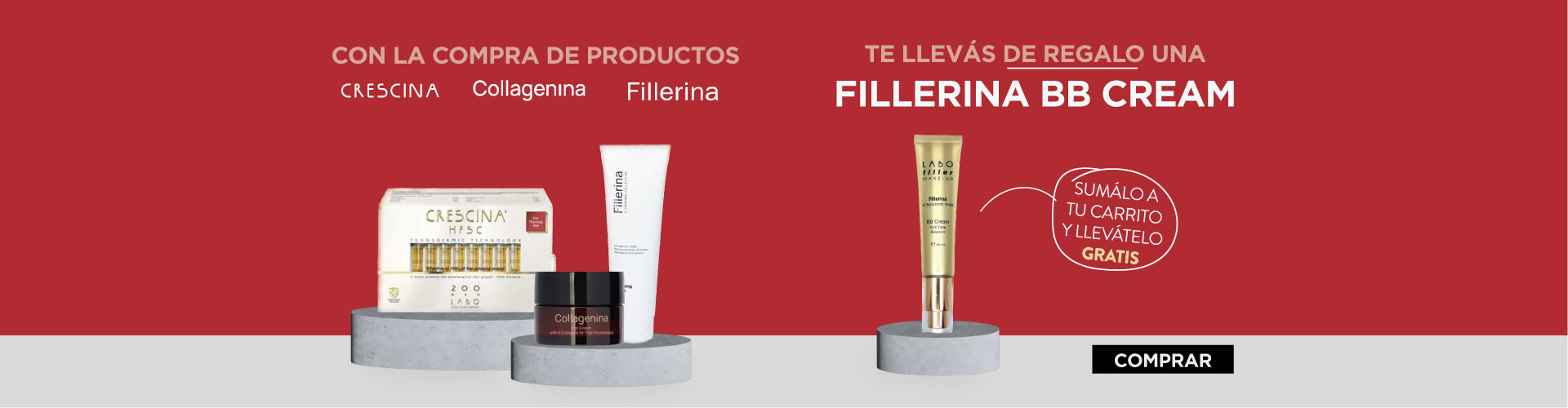 Con la compra de un producto de la marca LABO, Fillerina BB de regalo