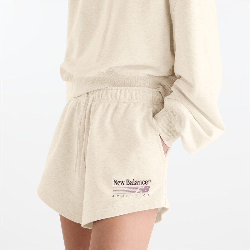 Short Newbalance Trackside French Terry mujer WB62232JLIT Crema