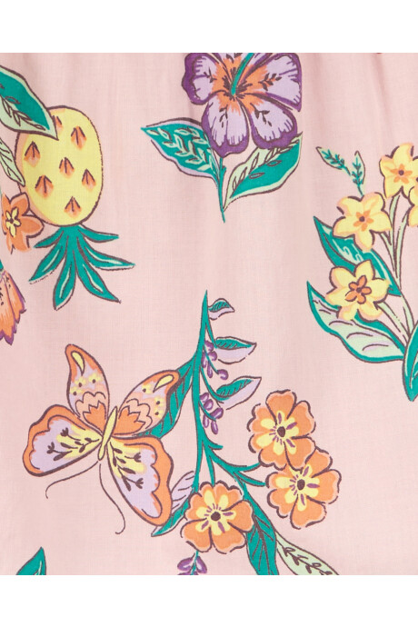 Remera de algodón, manga corta, estampada Sin color