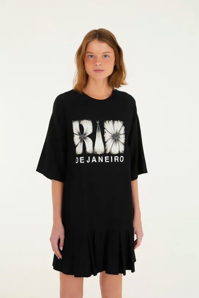 VESTIDO CAMISETERO CORTO Negro