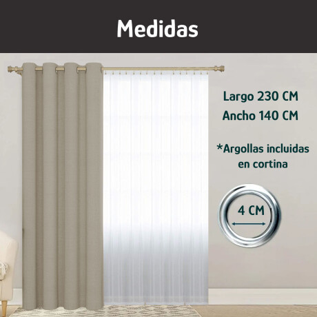 Set x2 Cortina Blackout 140x230 Cm Living Dormitorio Gris Gaspeado Medio