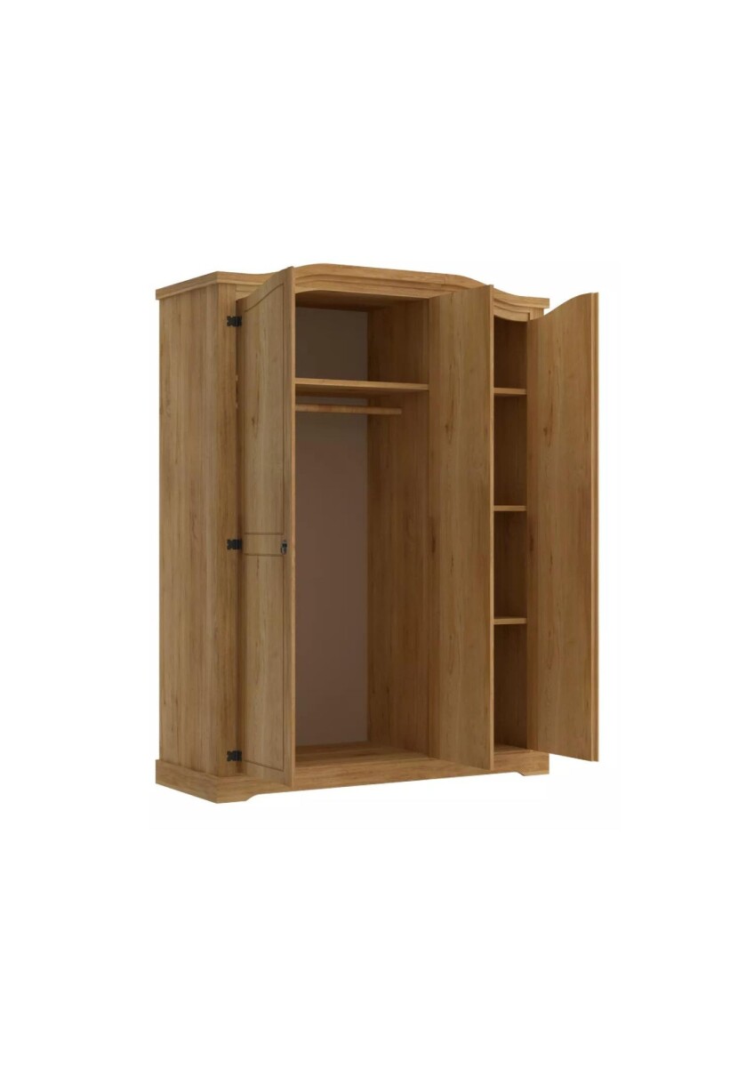 Ropero Curvo 3 Puertas - Linea Mexicana - Natural — Rustico Hogar
