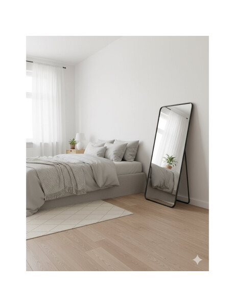 ESPEJO DE PIE METAL 50x100CM BORDE REDONDO NEGRO ESPEJO DE PIE METAL 50x100CM BORDE REDONDO NEGRO