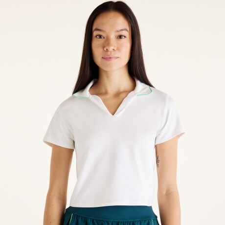 Remera New Balance de Dama - Tournament Polo - WT61S8TLWT WHITE