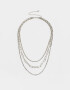 Collares Cortos Multi Cadenas Collar Corto Multicadenas - Plateado