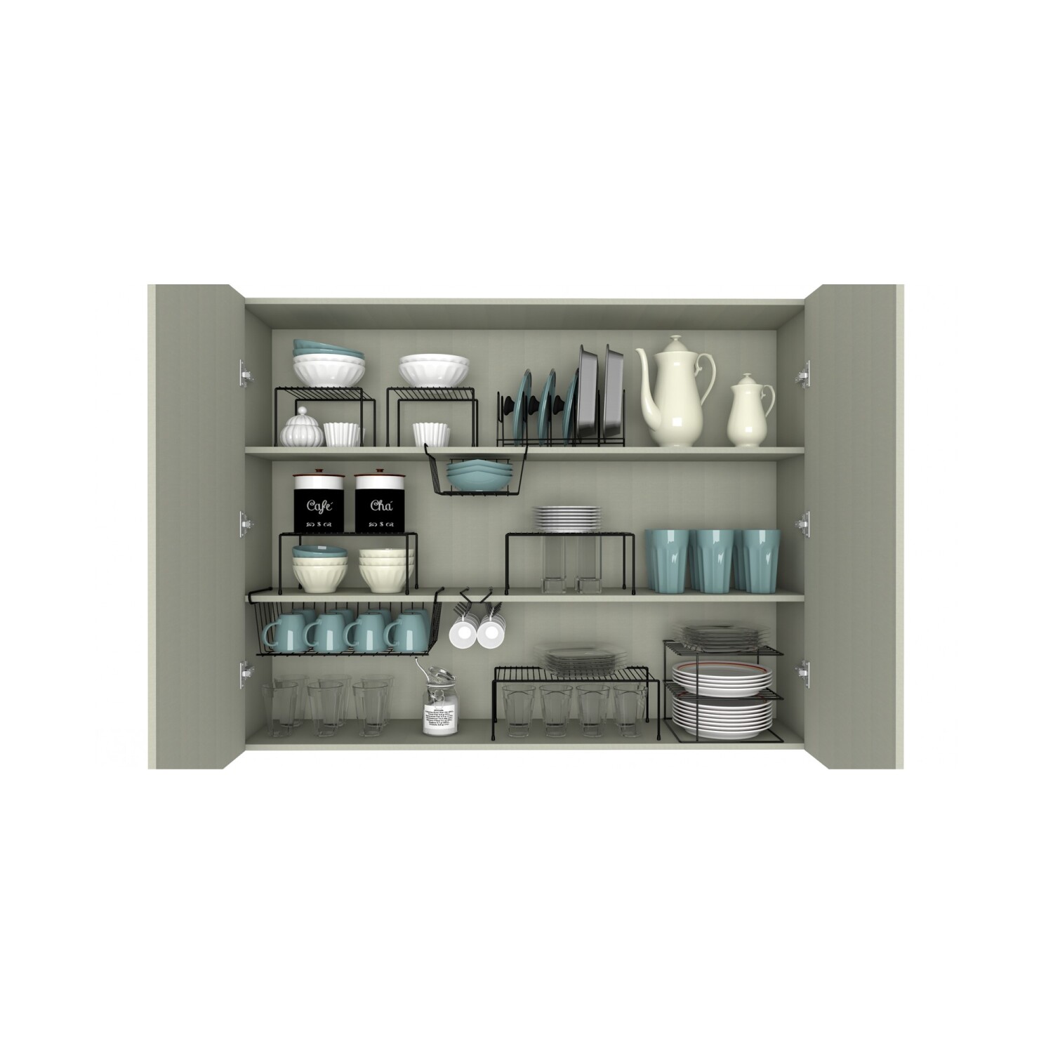 Iron Home - Organizador de armario para cocina, ahorro de espacio, estantes  decorativos, soporte para gabinete, organizador para el hogar (negro S)