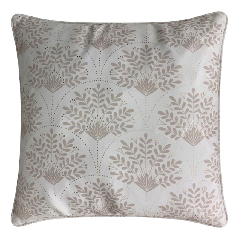 COJIN CUAD BLANCO ESTAMP BEIGE 60X60CM Unica
