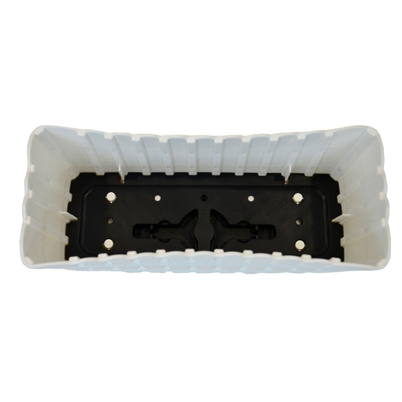Maceta de balcón 30 cm simil bambú BLANCO