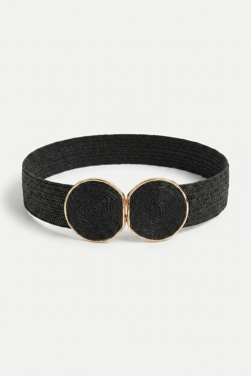 Cinturon rafia negro