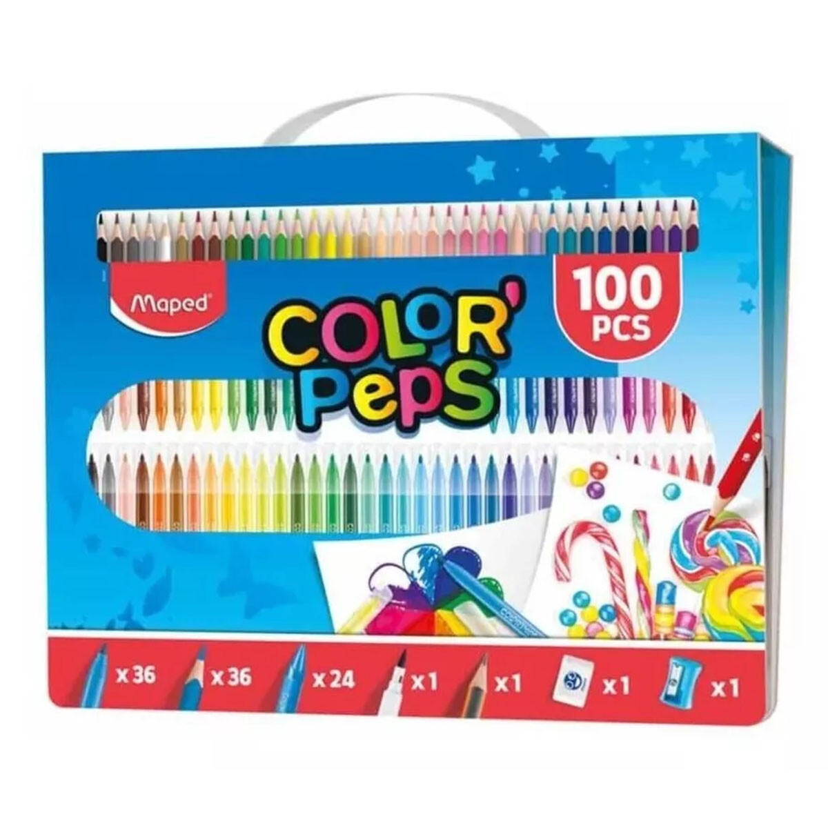 Set Maped Marcadores ColorX100 Ps Kit Escolar Arte 