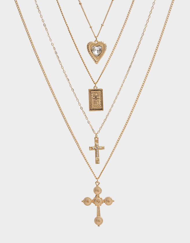 Collares Cortos Religioso Collares Cortos 4 Mix - Dorado