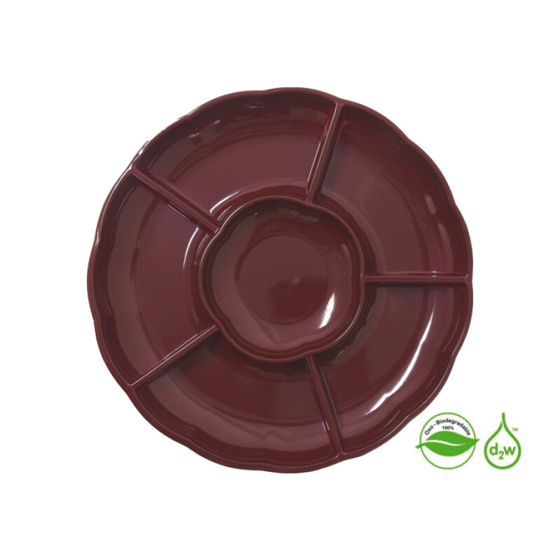 Bandeja Circular Biodegradable para Copetin x3 Un Cranberry