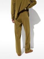Pantalón Fluido Con Cintura Elástica Toque Suave caqui