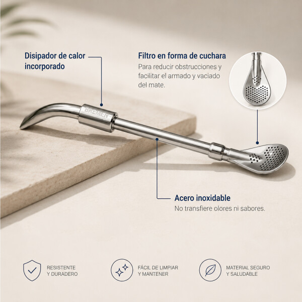 Bombilla Bremen Tipo Cuchara Acero Inoxidable BOMBILLA BREMEN TIPO CUCHARA 8504