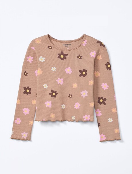 BLUSA INFANTIL ESTAMPADA BEIGE