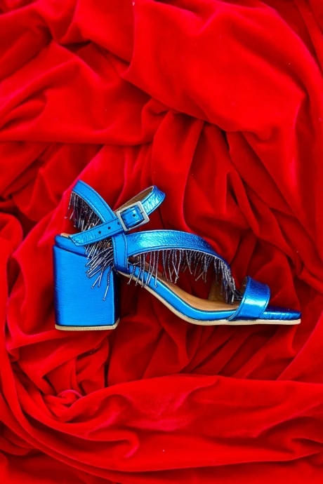 Fringes Sandal azul 36