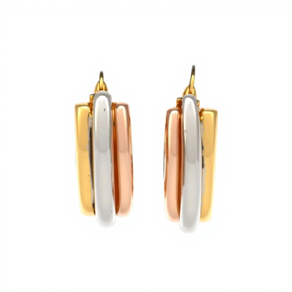 Caravanas aros de oro 3 lineas- Oro bajo - Sin piedra- CA8033 sinpiedra