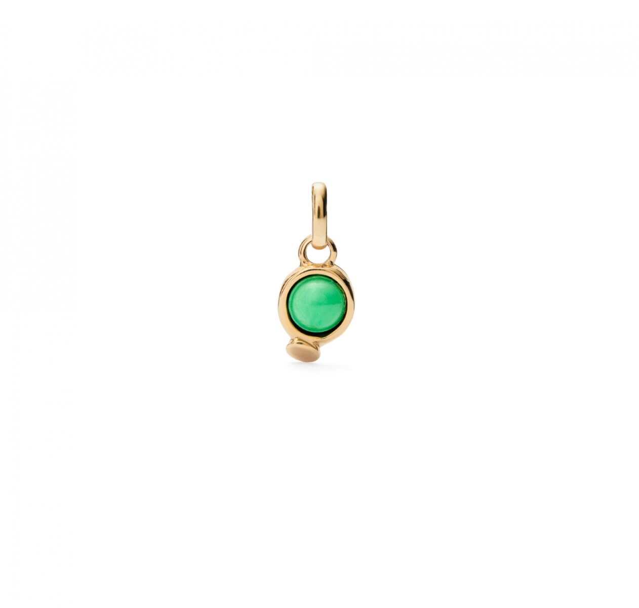 CHARM BAÑADO EN ORO 18K CON PIEDRA VERDE. - Charm 