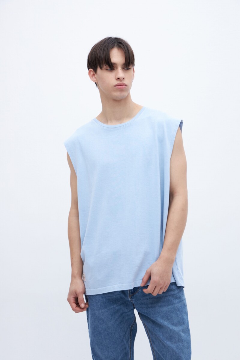 Musculosa Poe - Celeste 