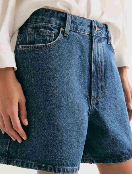 SHORT DE JEAN CINTURA ALTA AZUL