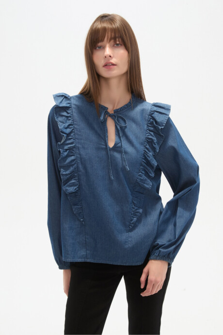 Blusa Rimbal Azul Medio