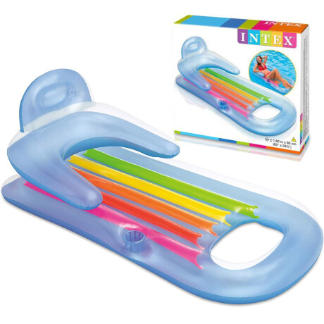 Colchoneta Inflable Intex 160cm Con Respaldo Para Piscina Inx058802