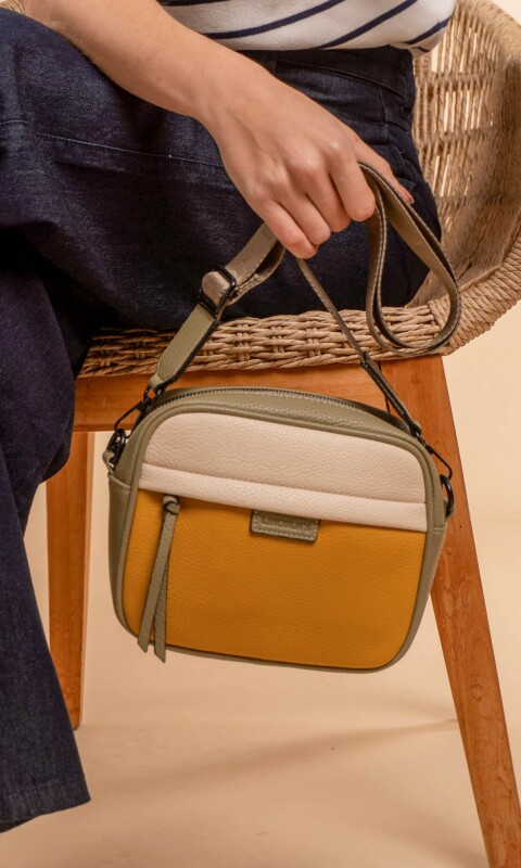 BANDOLERA MORRAL PALMA CURCUMA MANTECA Y LAUREL